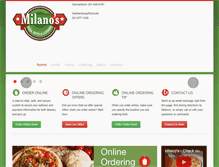 Tablet Screenshot of milanospizzapasta.com
